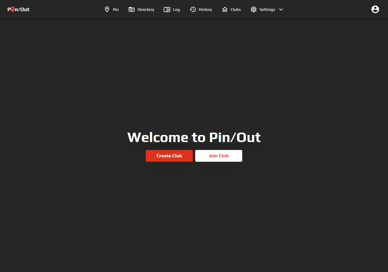 Pin/Out welcome page